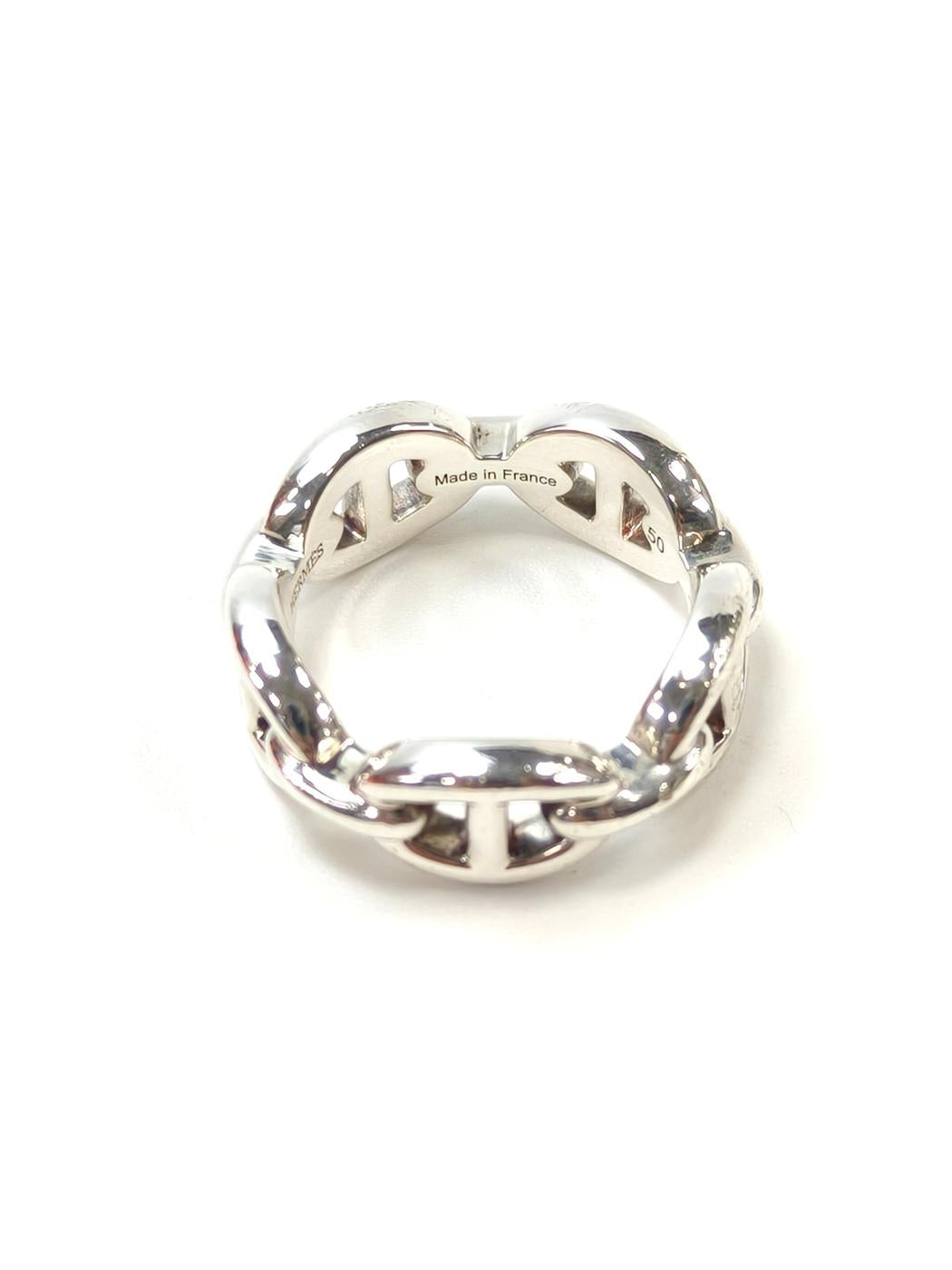 HERMES エルメス シェーヌダンクル アンシェネ リング 指輪 シルバー 10号 ＃50 管理番号：11082