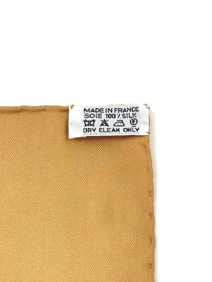 HERMES エルメス カレ90 ロンシャンへの散歩 シルク スカーフ ベージュ 管理番号：11116