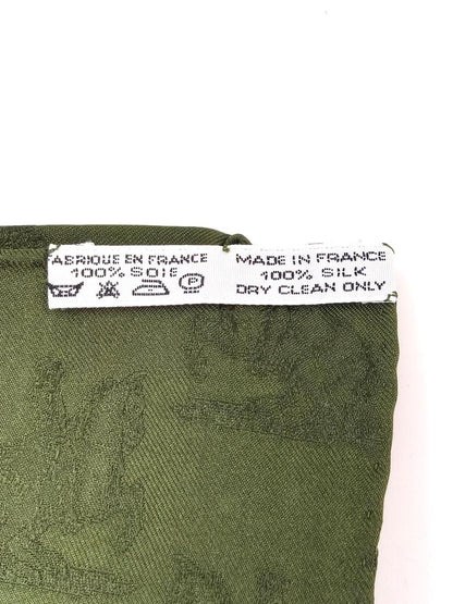 HERMES エルメス カレ90 帝王学 シルク スカーフ グリーン×オレンジ 管理番号：11117