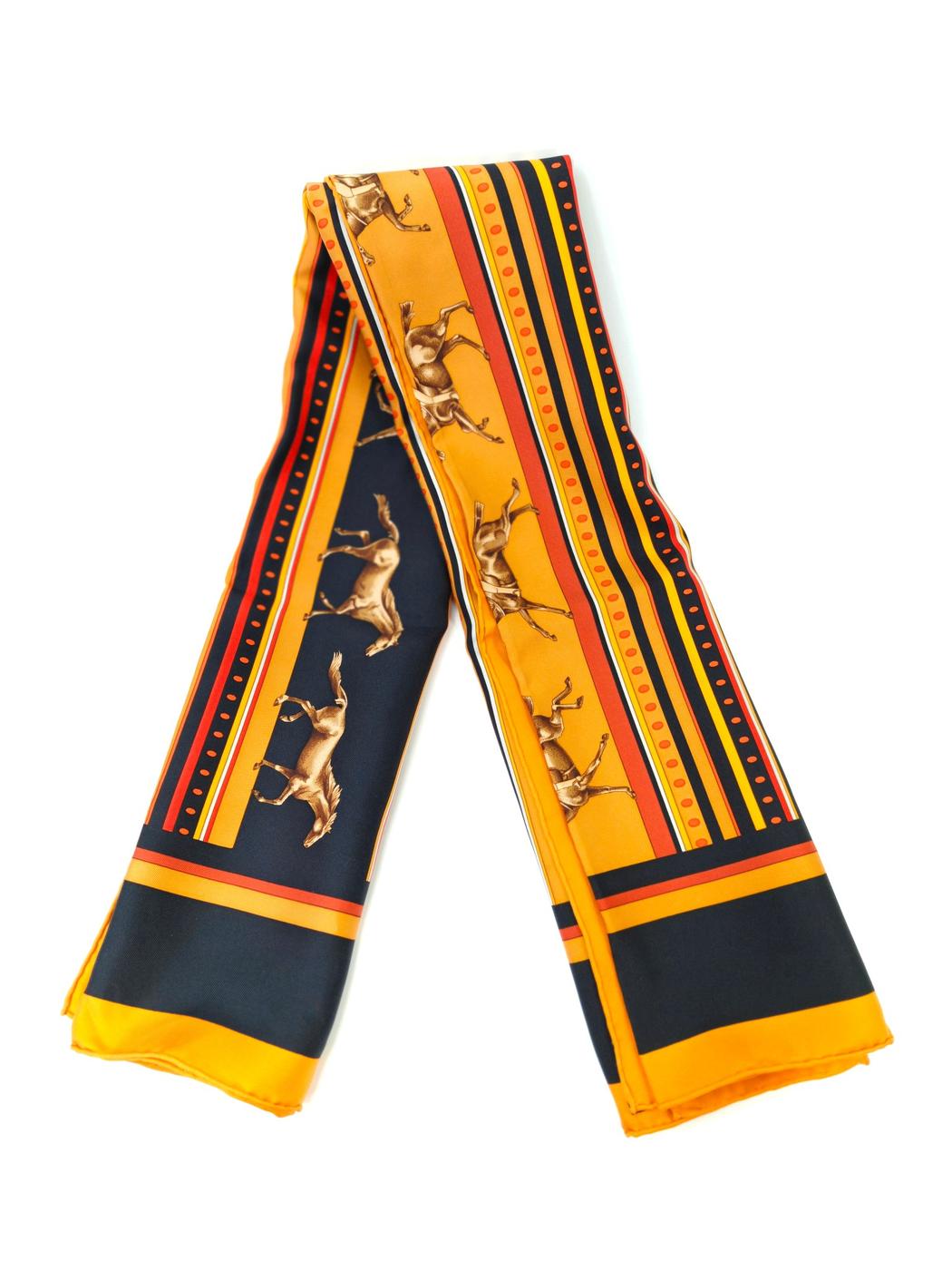 HERMES エルメス カレ90 Sequences シルク スカーフ オレンジ 管理番号：11120