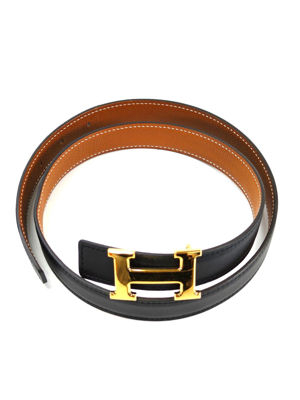 HERMES エルメス コンスタンス Hベルト ブラック×ブラウン 75サイズ 管理番号：11147