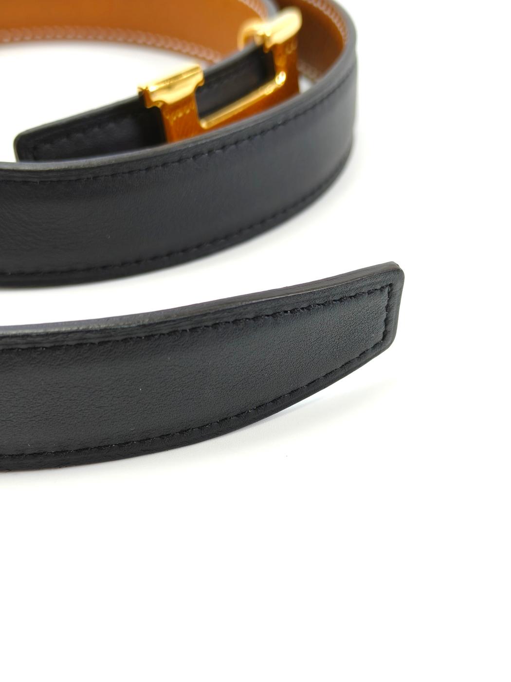 HERMES エルメス コンスタンス Hベルト ブラック×ブラウン 75サイズ 管理番号：11147