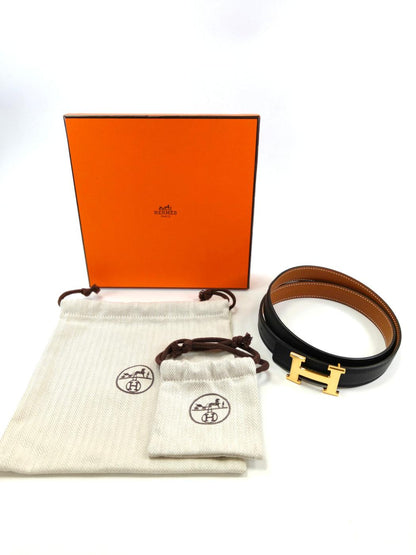 HERMES エルメス コンスタンス Hベルト ブラック×ブラウン 75サイズ 管理番号：11147