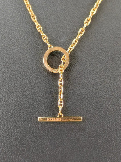 HERMES エルメス シェーヌダンクル ネックレス ピンクゴールド 管理番号：11148