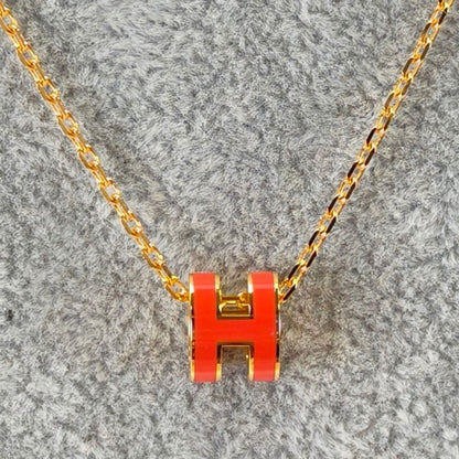 HERMES エルメス ポップH ミニ ネックレス オレンジ 管理番号：11155