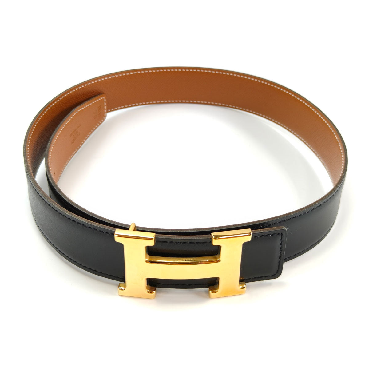 HERMES エルメス コンスタンス Hベルト ブラック×ブラウン 70サイズ 管理番号：11158