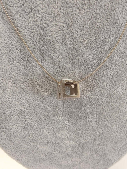 HERMES エルメス カージュドアッシュ Hキューブ ネックレス シルバー 管理番号：11169