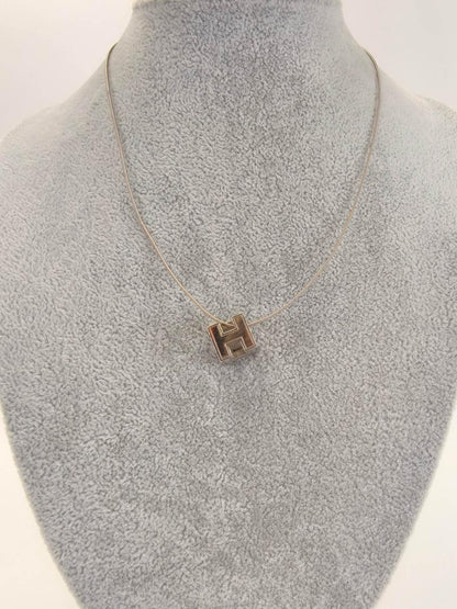 HERMES エルメス カージュドアッシュ Hキューブ ネックレス シルバー 管理番号：11169