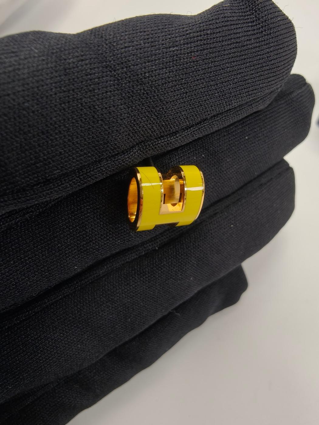 HERMES エルメス ポップH ピアス ゴールド×イエロー 管理番号：11171