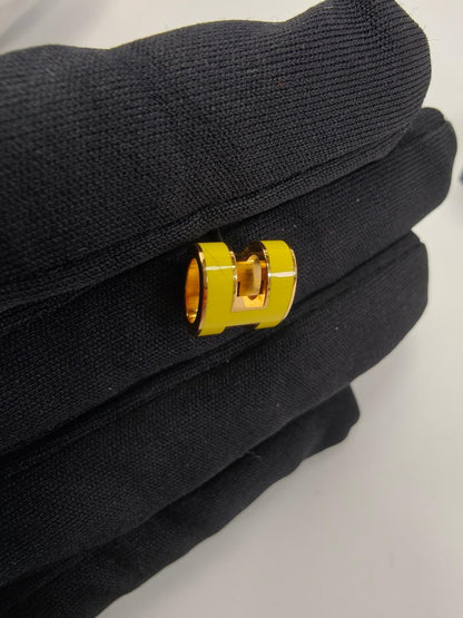 HERMES エルメス ポップH ピアス ゴールド×イエロー 管理番号：11171