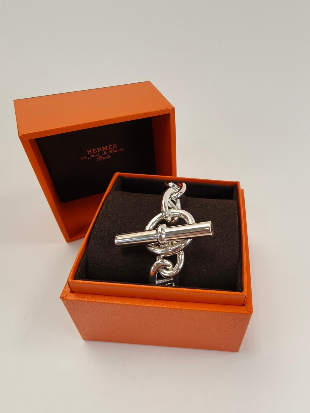 HERMES エルメス シェーヌダンクル TGM 12コマ ブレスレット シルバー 管理番号：11182