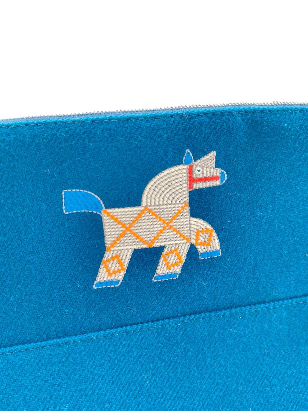 HERMES エルメス ボリード ポーチ アニモー・ナッテ ブルー 管理番号：11195
