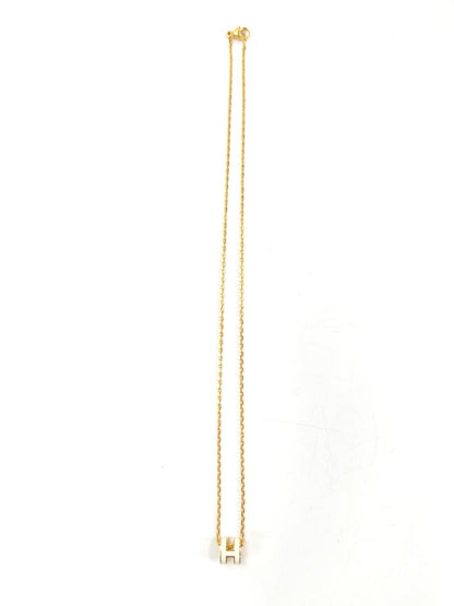 HERMES エルメス ポップH ネックレス ゴールド×ホワイト 管理番号：11198