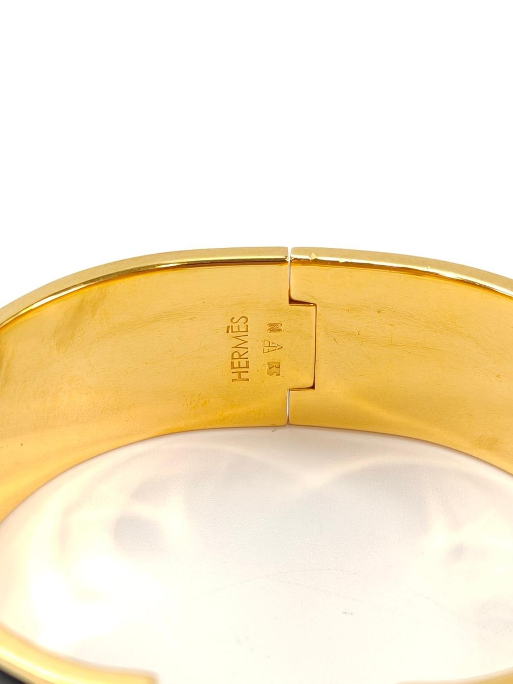 HERMES エルメス クリックH ブレスレット バングル ブラック×ゴールド 管理番号：11202