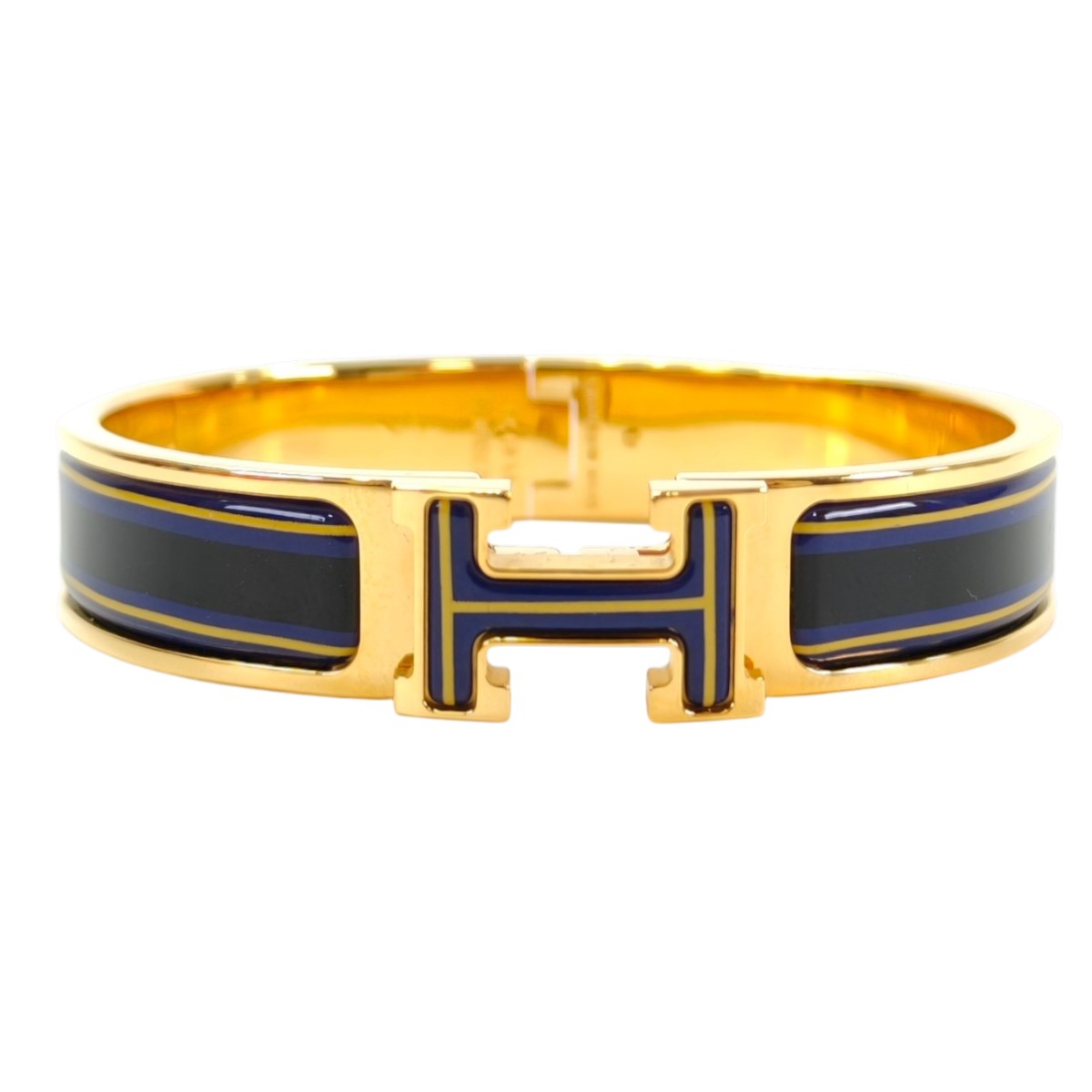 HERMES エルメス クリックH PM バングル ブレスレット ゴールド×ブラック 管理番号：11203