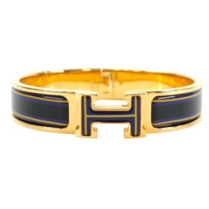 HERMES エルメス クリックH PM バングル ブレスレット ゴールド×ブラック 管理番号：11203