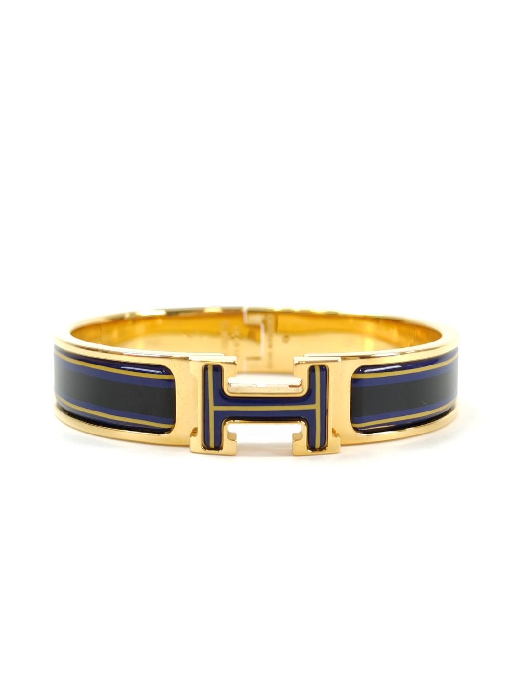 HERMES エルメス クリックH PM バングル ブレスレット ゴールド×ブラック 管理番号：11203