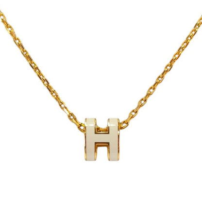 HERMES エルメス ポップH ネックレス ホワイト×ゴールド 管理番号：11205