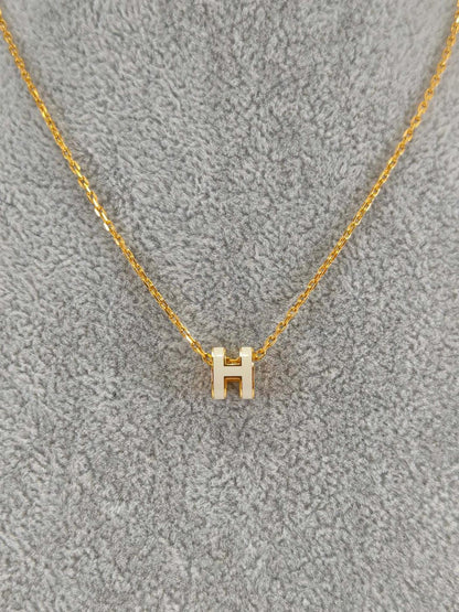 HERMES エルメス ポップH ネックレス ホワイト×ゴールド 管理番号：11205