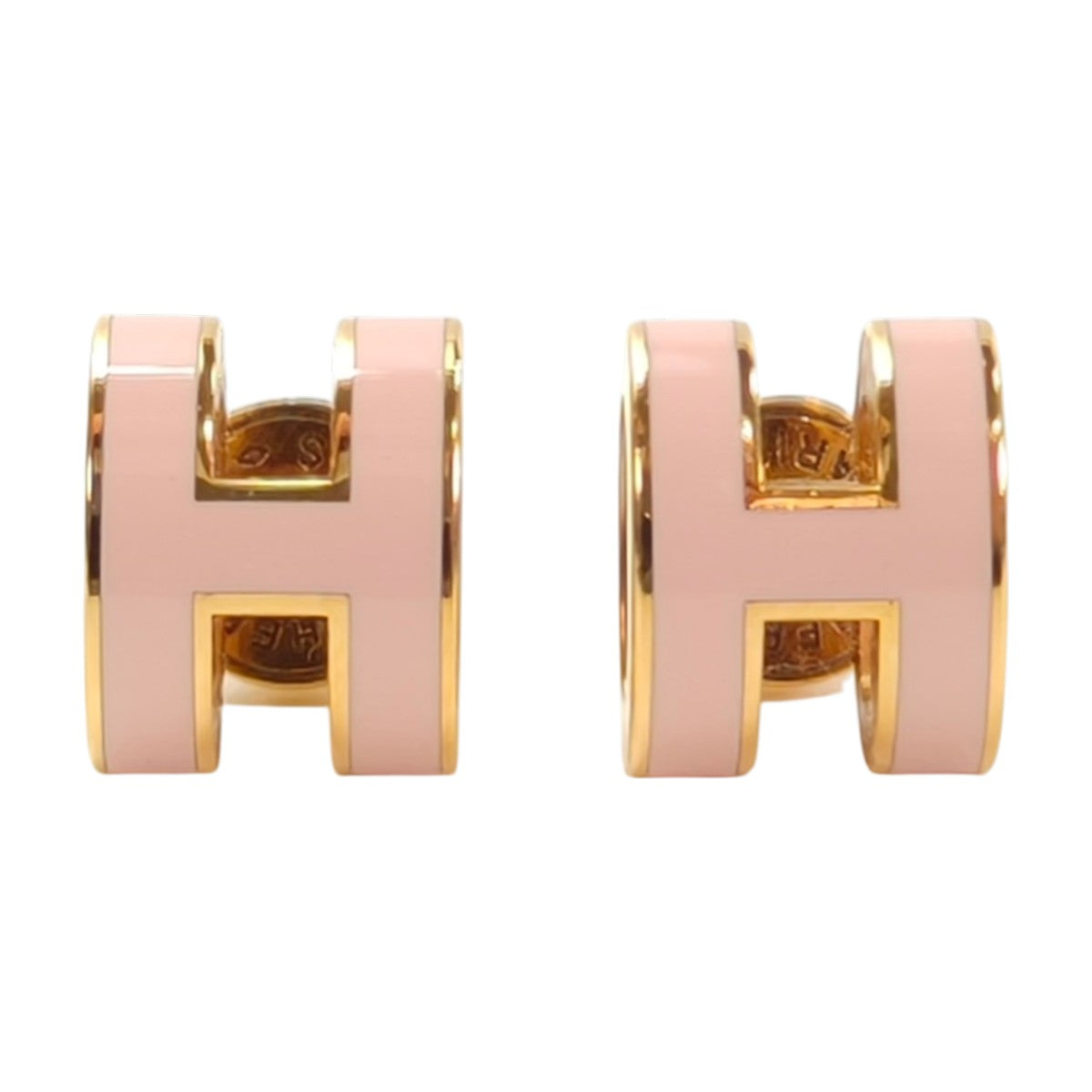 HERMES エルメス ミニ ポップH ピアス ピンク×ゴールド 管理番号：11207
