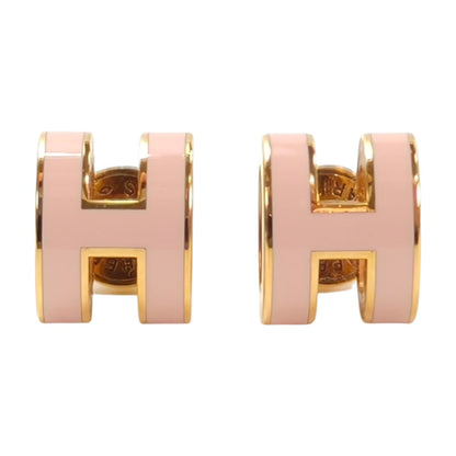 HERMES エルメス ミニ ポップH ピアス ピンク×ゴールド 管理番号：11207