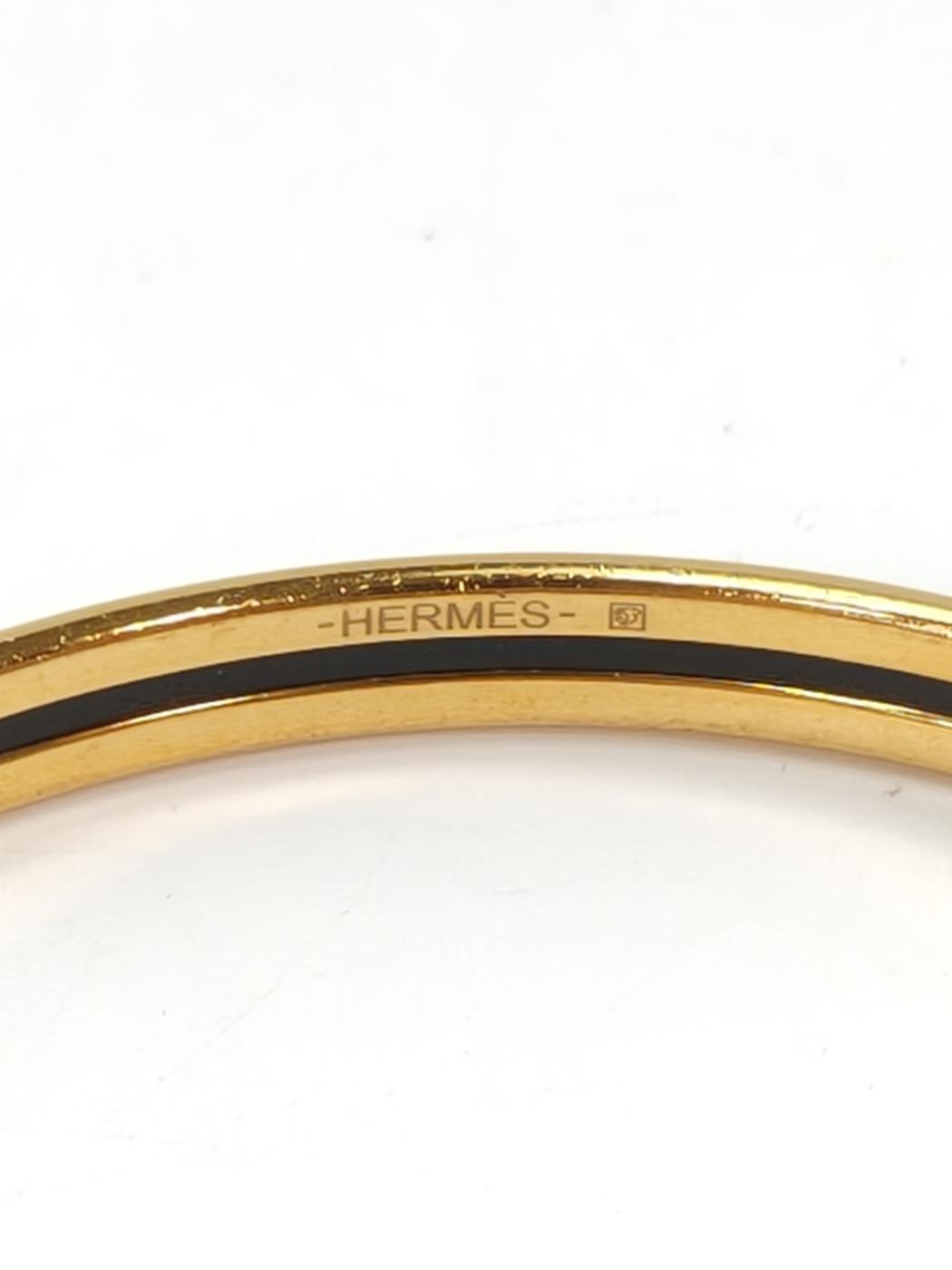 HERMES エルメス エマイユ ブレスレット ゴールド×ブラック 管理番号：11209