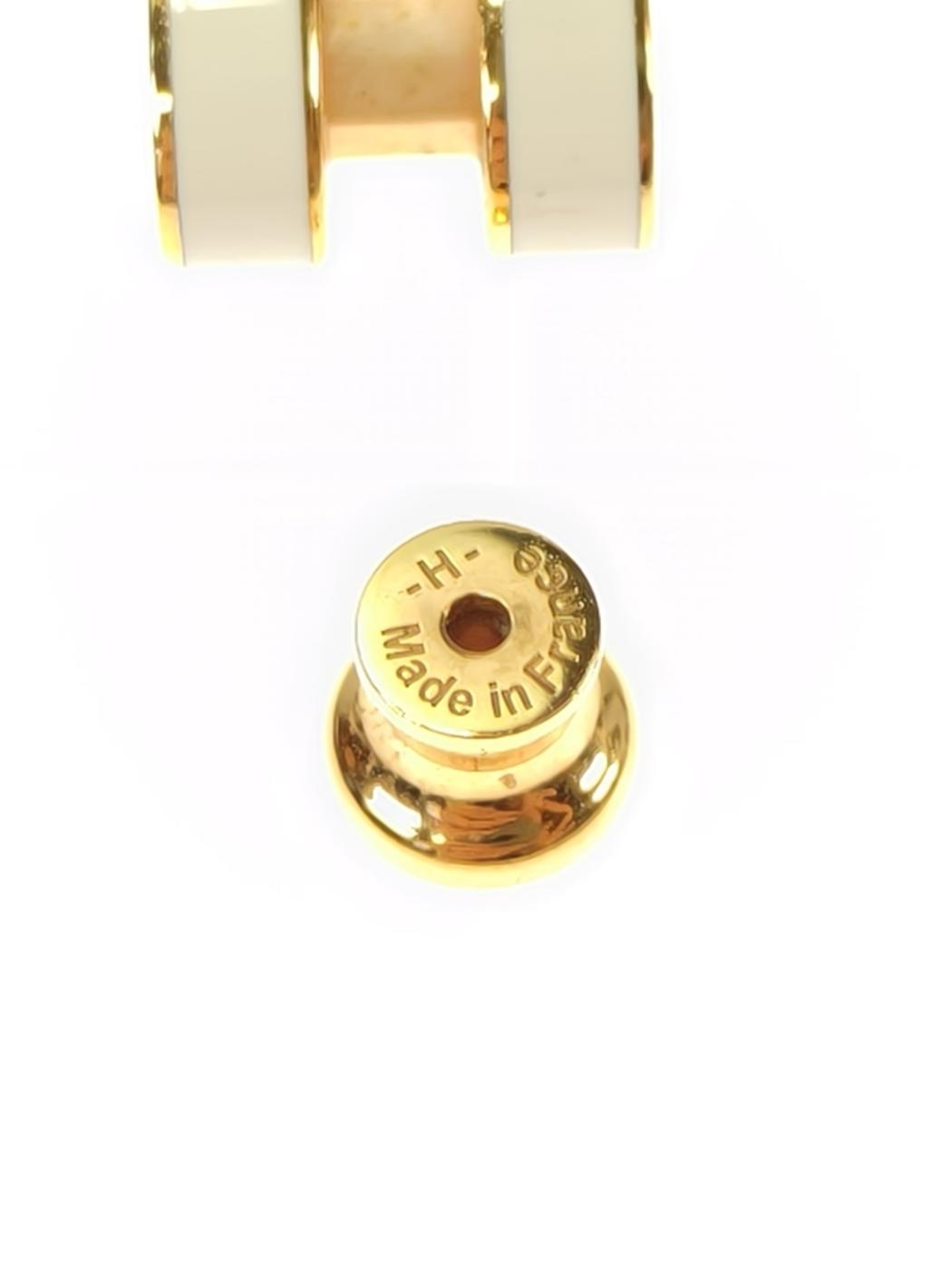 HERMES エルメス ポップH ピアス ゴールド×ホワイト 管理番号：11211