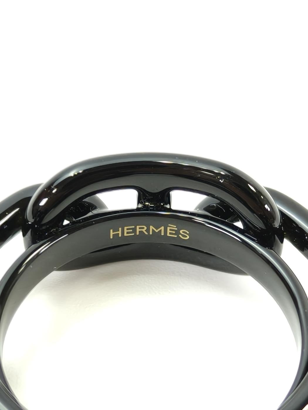 HERMES エルメス シェーヌダンクル スカーフリング ブラック 管理番号：11215
