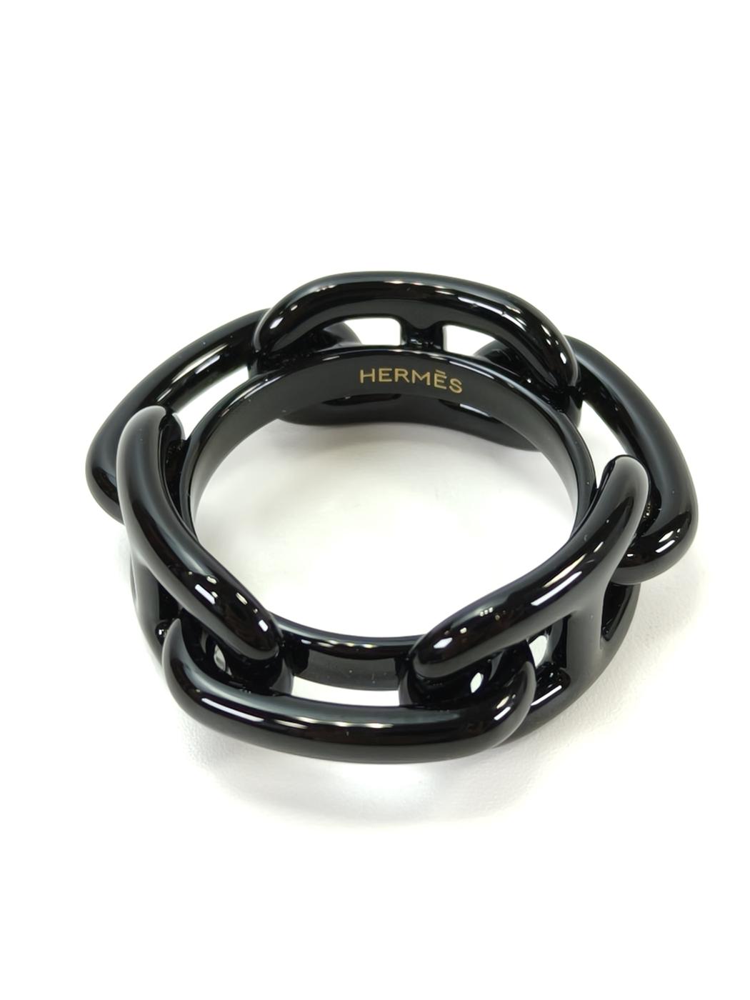 HERMES エルメス シェーヌダンクル スカーフリング ブラック 管理番号：11215