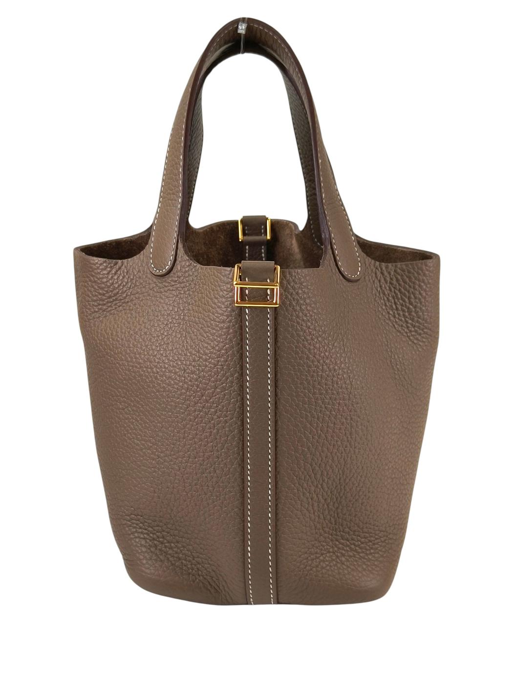 HERMES エルメス ピコタンロックPM 18 ハンドバッグ グレー ゴールド金具 管理番号：11233