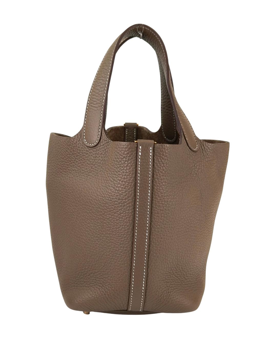 HERMES エルメス ピコタンロックPM 18 ハンドバッグ グレー ゴールド金具 管理番号：11233