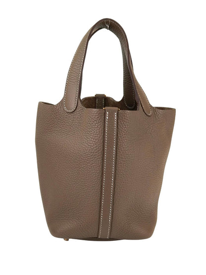 HERMES エルメス ピコタンロックPM 18 ハンドバッグ グレー ゴールド金具 管理番号：11233