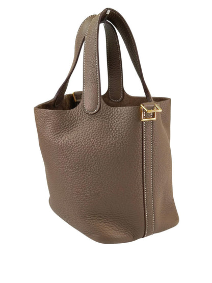HERMES エルメス ピコタンロックPM 18 ハンドバッグ グレー ゴールド金具 管理番号：11233