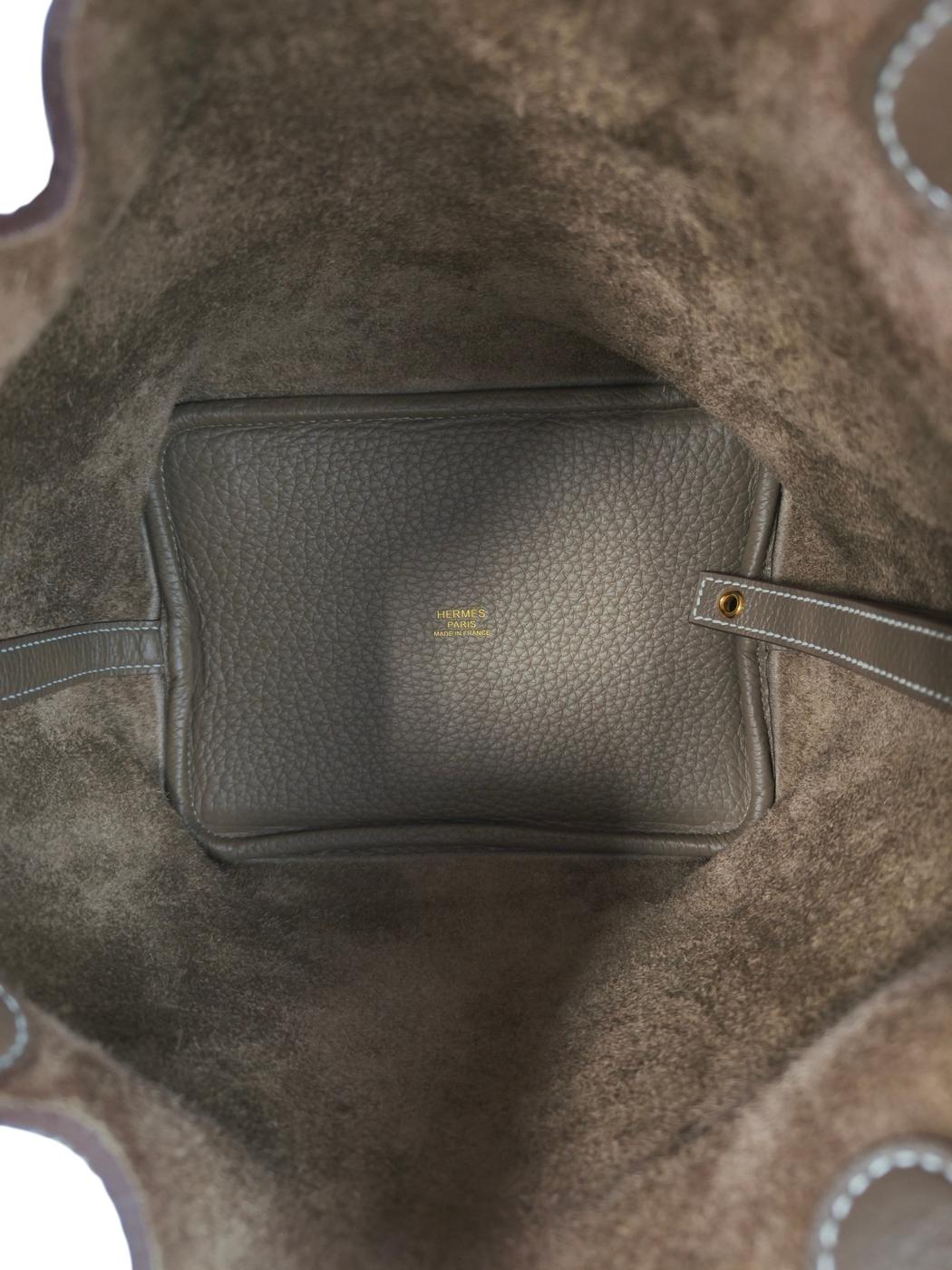 HERMES エルメス ピコタンロックPM 18 ハンドバッグ グレー ゴールド金具 管理番号：11233