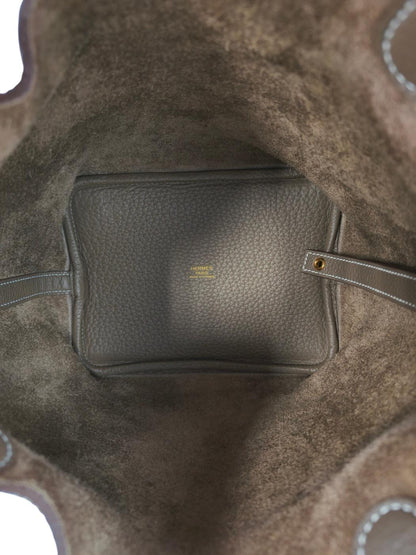 HERMES エルメス ピコタンロックPM 18 ハンドバッグ グレー ゴールド金具 管理番号：11233