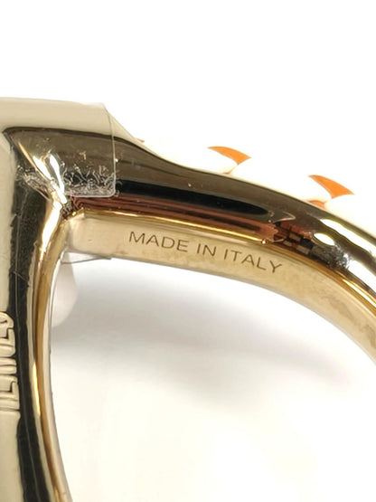 HERMES エルメス シェーヌダンクル トレッセ90 スカーフリング ゴールド×オレンジ 管理番号：11248