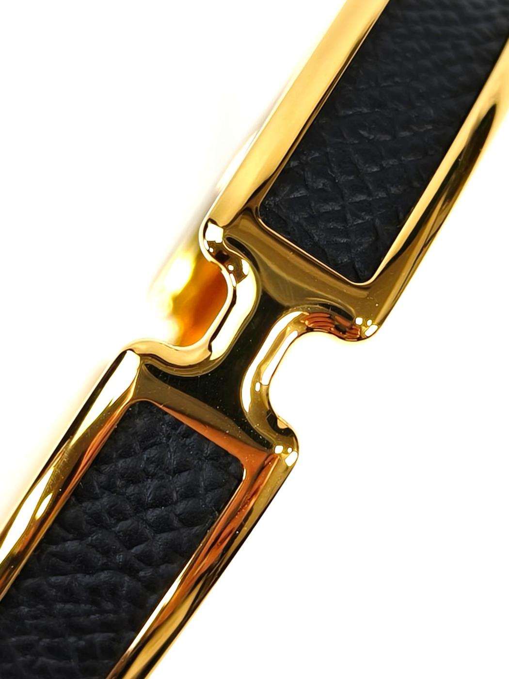 HERMES エルメス オランプ ブレスレット ゴールド×ブラック 未使用 管理番号：11249