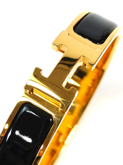 HERMES エルメス クリックH バングル ゴールド×ブラック 管理番号：11250