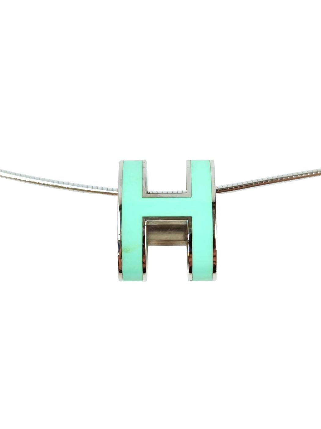HERMES エルメス ポップアッシュ Hネックレス ライトブルー 管理番号：11303