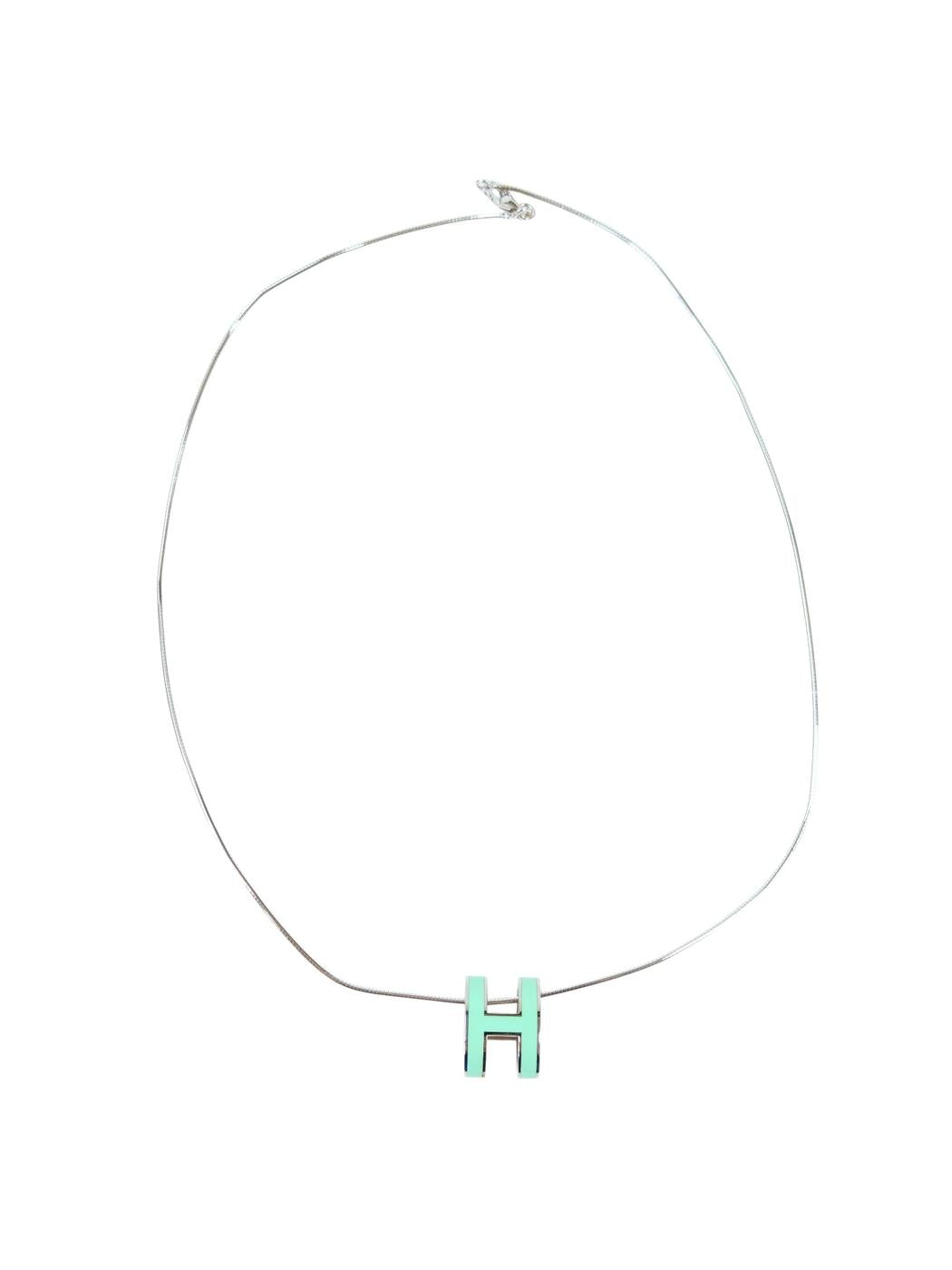 HERMES エルメス ポップアッシュ Hネックレス ライトブルー 管理番号：11303