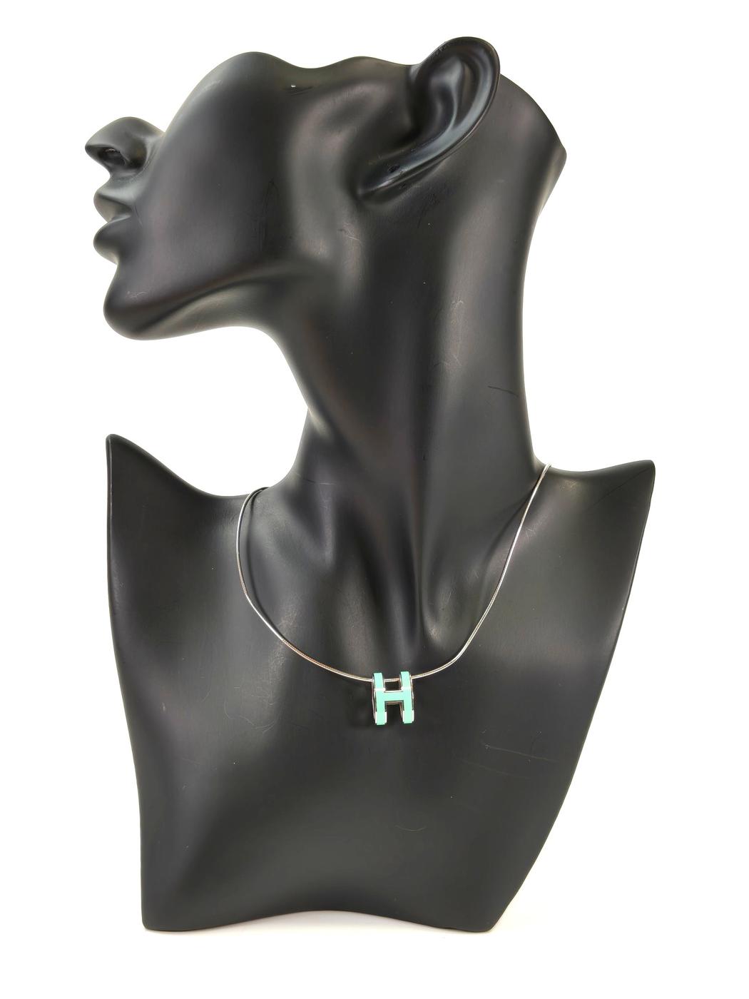 HERMES エルメス ポップアッシュ Hネックレス ライトブルー 管理番号：11303