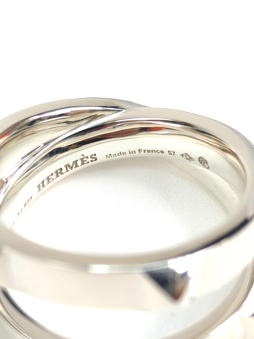 HERMES エルメス クルードゥＨ リング 指輪 シルバー 18号 ＃57 管理番号：11305