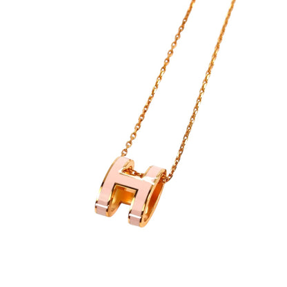 HERMES エルメス ポップH ネックレス ピンク×ローズゴールド 管理番号：11316