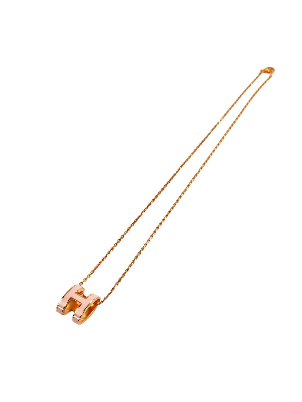 HERMES エルメス ポップH ネックレス ピンク×ローズゴールド 管理番号：11316