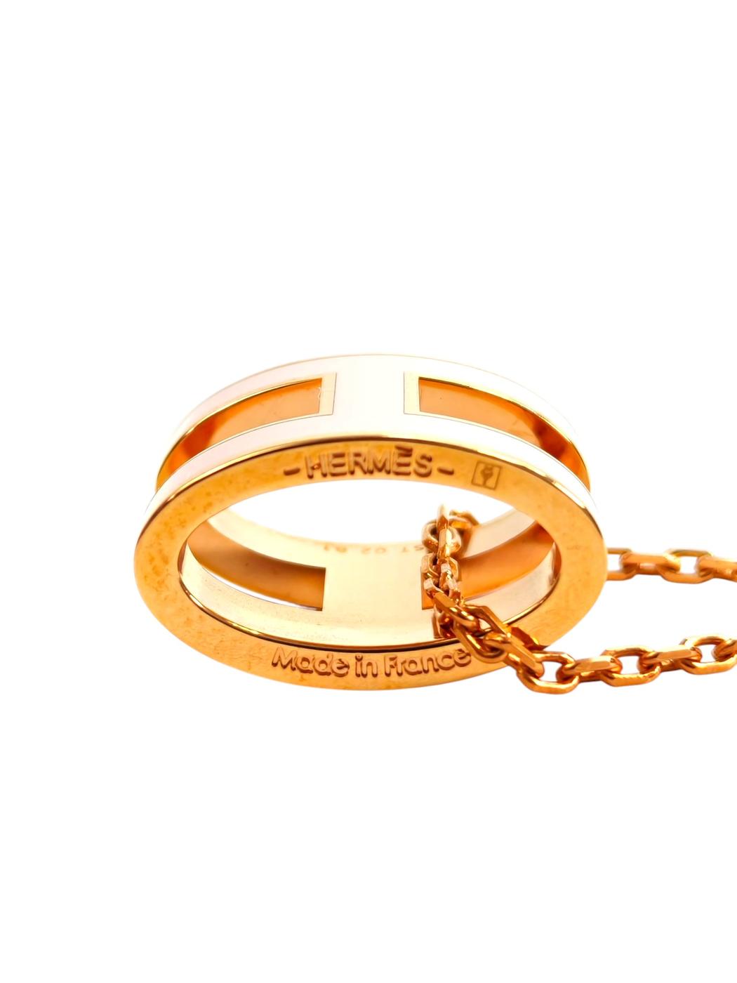 HERMES エルメス ポップH ネックレス ピンク×ローズゴールド 管理番号：11316