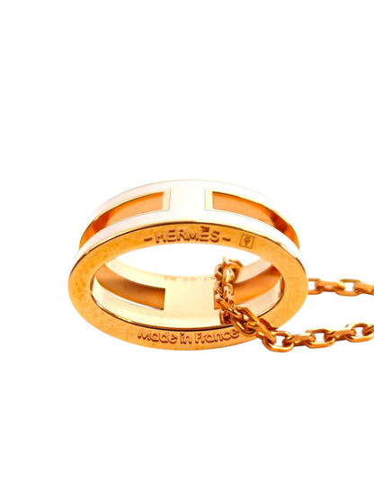 HERMES エルメス ポップH ネックレス ピンク×ローズゴールド 管理番号：11316