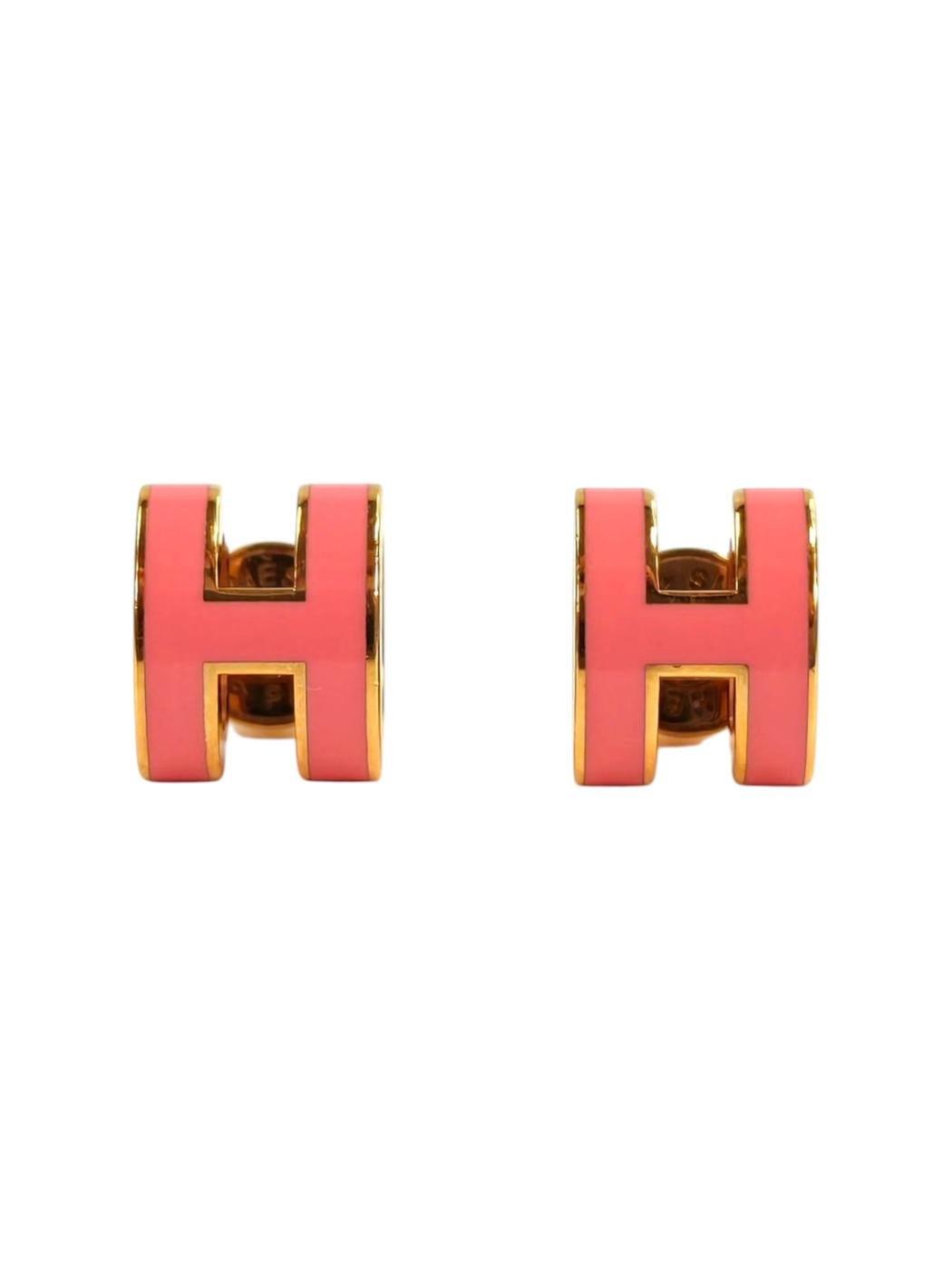 HERMES エルメス ポップH ピアス ピンク 管理番号：11317