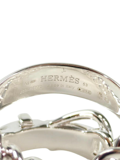 HERMES エルメス ブックルセリエ アンフレクシブル リング GM 指輪 シルバー #53 13号 管理番号：11353