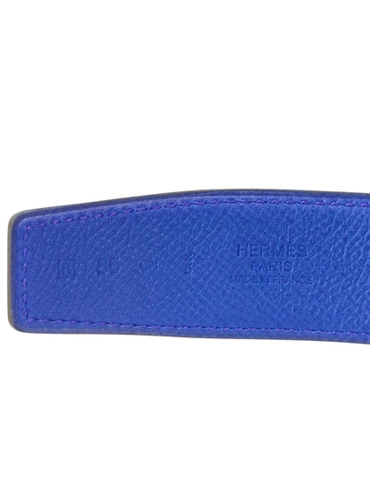 HERMES エルメス コンスタンス リバーシブル Hベルト ブラック×ブルー 85サイズ 管理番号：11355