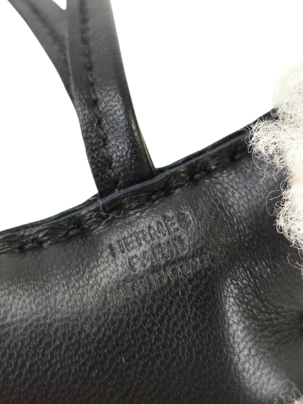 HERMES エルメス バディドッグ チャーム K刻印 ブラック×ホワイト 管理番号：11377